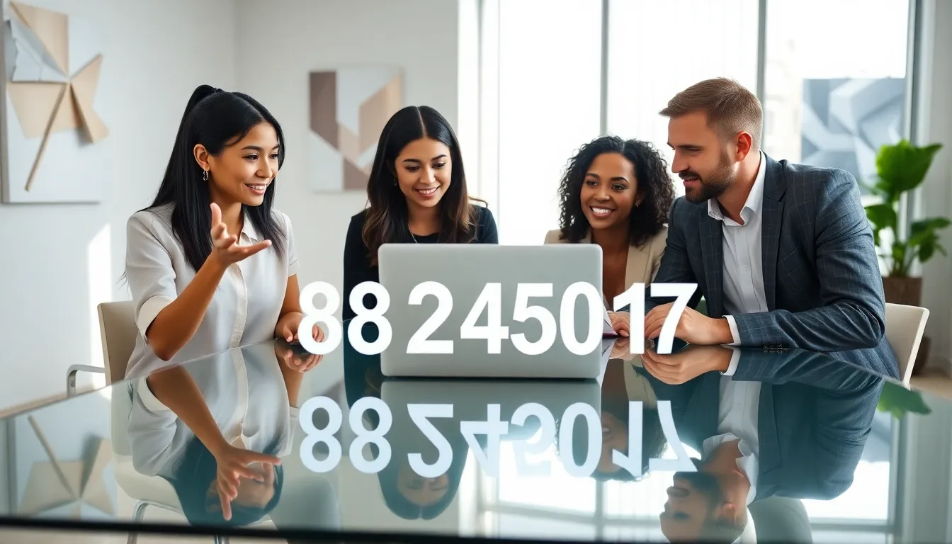 diverse professionals collaborating in a modern office setting.